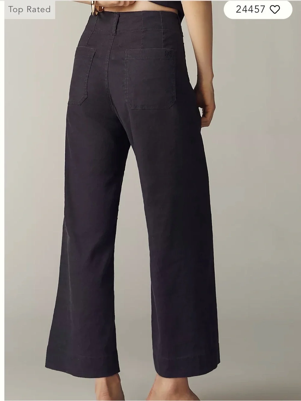 Anthropologie Maeve Colette
European Linen High-Rise Wide-leg Pants Black sz 39 - Picture 2 of 6